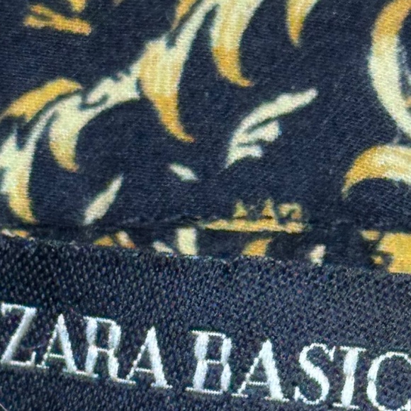 ZARA | Designer Inspo Printed Retro Pattern Button Up Henley Long Sleeve Blouse - Picture 15 of 16